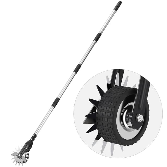 HAUSPROFI Rasenkantenschneider mit Verbesserter Stiel, [2025 Version] Kantenschneider Rasen auf Rollen - Rasenkantenroller Einstellbar, 3-Teiliger Edelstahlgriff (100/135/170cm)