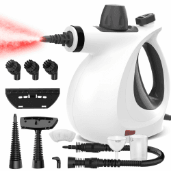 Dampfreiniger, Dampfreiniger Handgerät mit 11 Zubehör, 3,2 bar Dampfdruck 1050W Dampfreiniger für alles Boden, Chemikalienfreier Dampfreiniger Polstermöbel für Haushalte mit Kindern und Haustieren Small Angebot bei HelloDeals