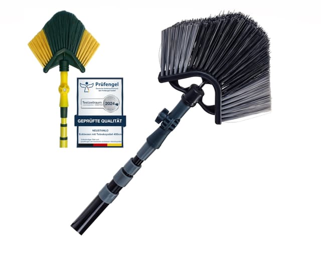 Neustanlo | Eckbesen mit Teleskopstiel | 400 cm | ausziehbar mit Stiel | farblich Sortiert | ideal für Fassadenreinigung