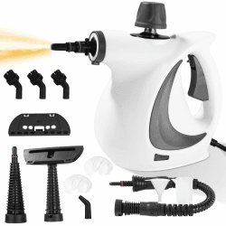 Zaxiva Dampfreiniger, 1050W Dampfreiniger Handgerät mit 12 Zubehör, 3,2 bar Dampfdruck Hand Steam Cleaner, Multifunktional Handdampfreiniger für Alles Boden Küche Badezimmer Fenster Auto Sofa Teppich Angebot bei HelloDeals