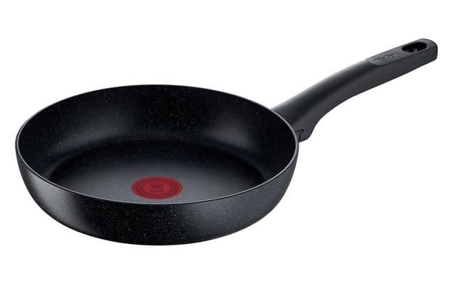 Tefal G28104 Black Stone Bratpfanne 24 cm | Mineralia+ Antihaftversiegelung | sicher | Thermo-Signal | induktionsgeeignet | gesund Kochen | Stone-Effekt | Schwarz 24 cm Bratpfanne
