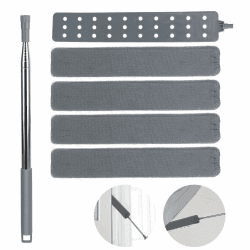 VFANDV Staubwedel Teleskop Waschbar, Staubwischer Teleskop Stange mit Vier Austauschbare Staubpinsel, Staubwedel mit Edelstahlgriff lang ausziehbar bis 250cm, Reinigen für Autos, Ecken und Möbeln Angebot bei HelloDeals