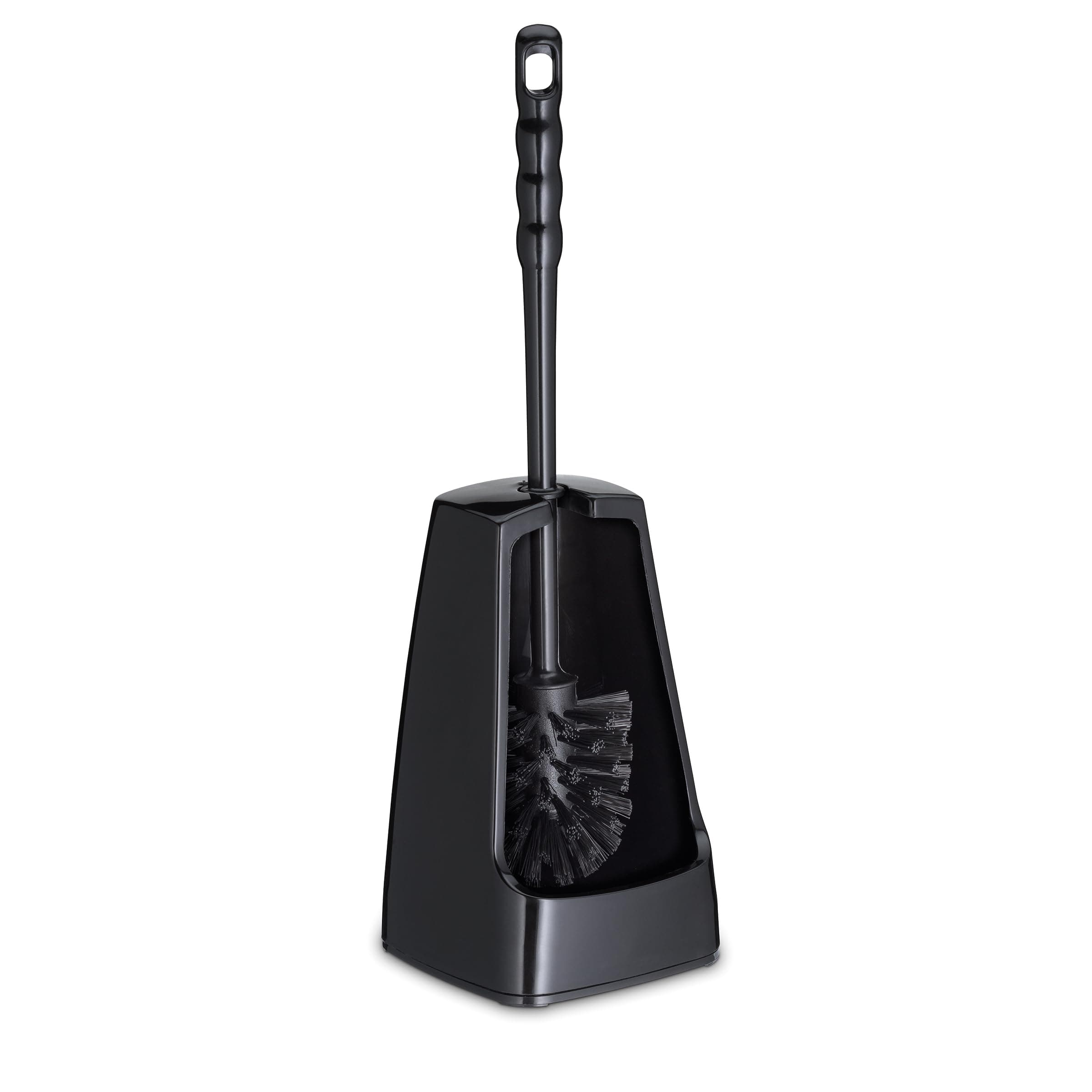 kela Klobürste mit Behälter halbseitig geöffnet, 38 cm, Toilettenbürste, WC Bürstengarnitur Levin, schwarz