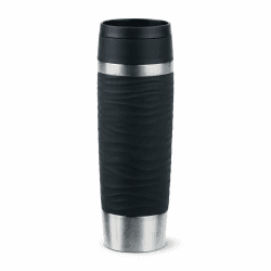 Emsa Travel Mug Wave Thermobecher 500 ml, Isolierbecher auslaufsicher, Edelstahl, 6h heiß und 12h kalt, 100% dicht, spülmaschinenfest, Kaffeebecher to go, 360°-Trinköffnung, schwarz, N20225 Angebot bei HelloDeals