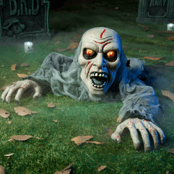 JOYIN Halloween-Dekor leuchtender Zombie Groundbreaker animiert mit Blutfleck und gruseligem Sound, Beste Halloween-Dekorationen, Spukhaus, Rasen, Hofdekoration Angebot bei HelloDeals
