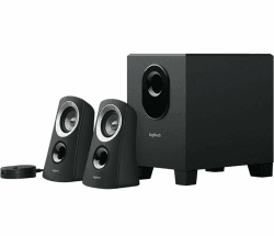 Logitech Z313 2.1 Lautsprecher-System mit Subwoofer, 50 Watt Spitzenleistung, 3.5 mm Eingang, Kopfhörerbuchse, Bedienelemente am Steuergerät, EU Stecker, PC/TV/Tablet/Handy - Schwarz Angebot bei HelloDeals