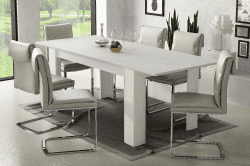 Dmora Ausziehbarer Esstisch, Ausziehbare Konsole, Moderner Tisch mit Auszug, 160 / 220x88h80 cm, Farbe Weiß Bianco 160x79 cm