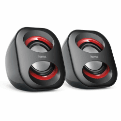 Hama PC Lautsprecher Sonic Mobil 183 (USB 3.0, 3,5 Mm Klinke, 3 W, Aktive Boxen Für Computer, Laptop, Notebook, Smartphone, Tablet) Schwarz/rot Schwarz Single Angebot bei HelloDeals