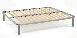 Talamo Italia - Doppelbettgestell Amina, orthopädischer Lattenrost, 100 % Made in Italy, 120 x 190 x 31 cm Piazza e mezza