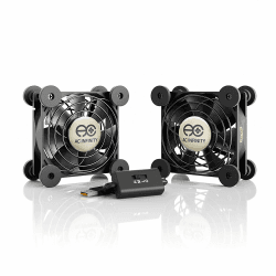 AC Infinity MULTIFAN S5, Leiser Dual-USB-Ventilator, 80mm, UL-zertifiziert, für Receiver, DVR, Playstation, Xbox, Computergehäuse, Kühlung