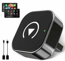 2025 Upgraded 2-in-1 Wireless CarPlay Adapter: unterstützt CarPlay+Android Auto, Bluetooth 5.0 drahtlose Verbindung, Plug &Play,kompatibel mit iOS 12+/Android11+ & Autos ab 2016 (Schwarz) Angebot bei HelloDeals