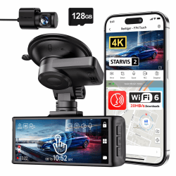 REDTIGER 4K STARVIS 2 Dashcam Auto Vorne Hinten,Touchscreen 3,18 Zoll,Sprachsteuerung,Dash Cam Auto 5.8GHz WiFi 6,GPS,Kostenlose 128GB Karte,2160P UHD-Nachtsicht,Notfall-Sperre,Parkmonitor (F7N Touch) Angebot bei HelloDeals