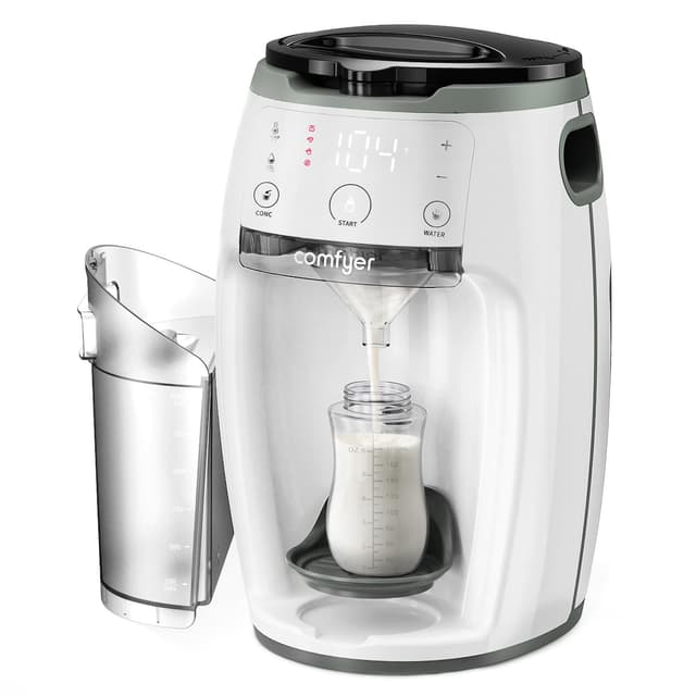 Comfyer automatischer Flaschenzubereiter Milchzubereiter Sofortiger Formula Anpassbarer und Formula-Spender Temperaturkontrolle für Baby, automatische Pulvermischung für alle Flaschen&Formula-Marken Weiss