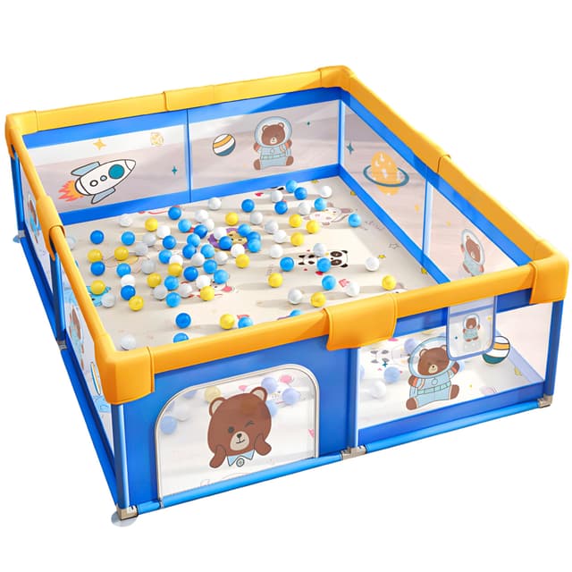 Laufgitter 200x180 cm Baby faltbar Babyabsperrgitter Spielgitter Krabbelgitter Kinderschutzgitter Spielbereichsbegrenzung Sicherheitsgitter Kinderlaufstall Babypark Spielstall Bällebad
