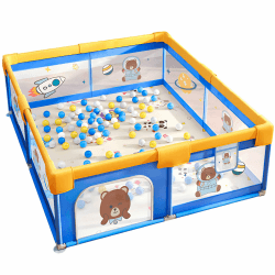 Laufgitter 200x180 cm Baby faltbar Babyabsperrgitter Spielgitter Krabbelgitter Kinderschutzgitter Spielbereichsbegrenzung Sicherheitsgitter Kinderlaufstall Babypark Spielstall Bällebad