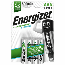 Energizer Recharge Extreme - AAA Akkus wiederaufladbar (4 Stück) - 800 mAh NiMH Batterien - lang anhaltende Energie für Digitalkameras, Spiele-Controller und tragbare - 100% Recycelbar Verpackung Recharge Extreme AAA (4er Pack) AAA (4er Pack) Single Angebot bei HelloDeals