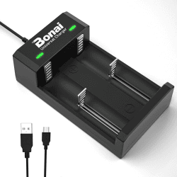 BONAI Akku Ladegerät Universal USB Batterieladegerät LED Akkuladegerät Intelligent Battery Charger für 3,7V 18650 26650 Lithium Akku und 1,2V NI-MH/NI-CD AA AAA C D Wiederaufladbare Batterien Angebot bei HelloDeals