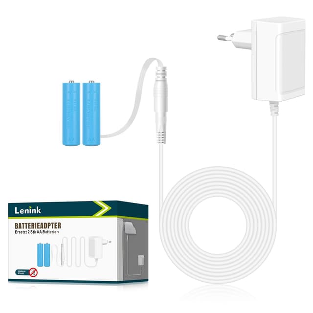 Lenink 3V Netzteil Batterieadapter Batterieersatz für 2 Stück AA Batterien, z.B kompatibel mit Bosch/Homematic IP/Eve Thermo Smart Home Heizkörperthermostat,Weihnachtstag Deko. Weiß 3V