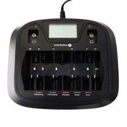 everActive Ladegerät für 8 Akkus AAA AA C D 9V, universal und schnell, vollautomatisch, LCD mit prozentualen Batteriestandsanzeiger, Modell: NC-900U Angebot bei HelloDeals