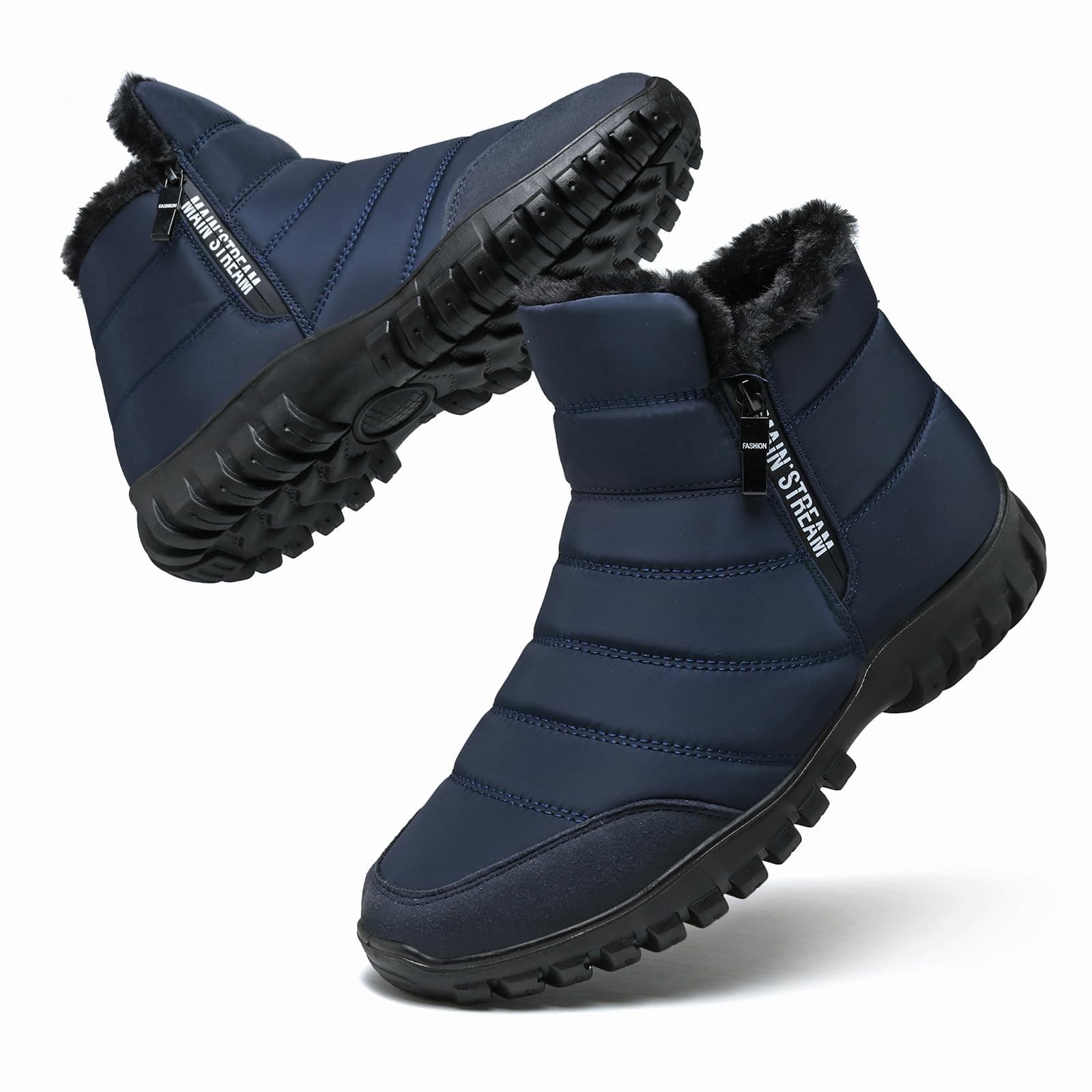 Winterstiefel Herren Winterschuhe Schneestiefel Warm Gefüttert Wanderschuhe Schneestiefel Wanderschuhe rutschfest Trekkingschuhe Stiefel Outdoor Wanderstiefel Leichte Boots 46 EU Blau