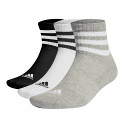adidas Unisex 3-stripes Cushioned Sportswear Mid-cut Socks 3 Pairs Knöchelsocken (3er Pack) 40-42 Medium Grey Heather / White / Black Angebot bei HelloDeals