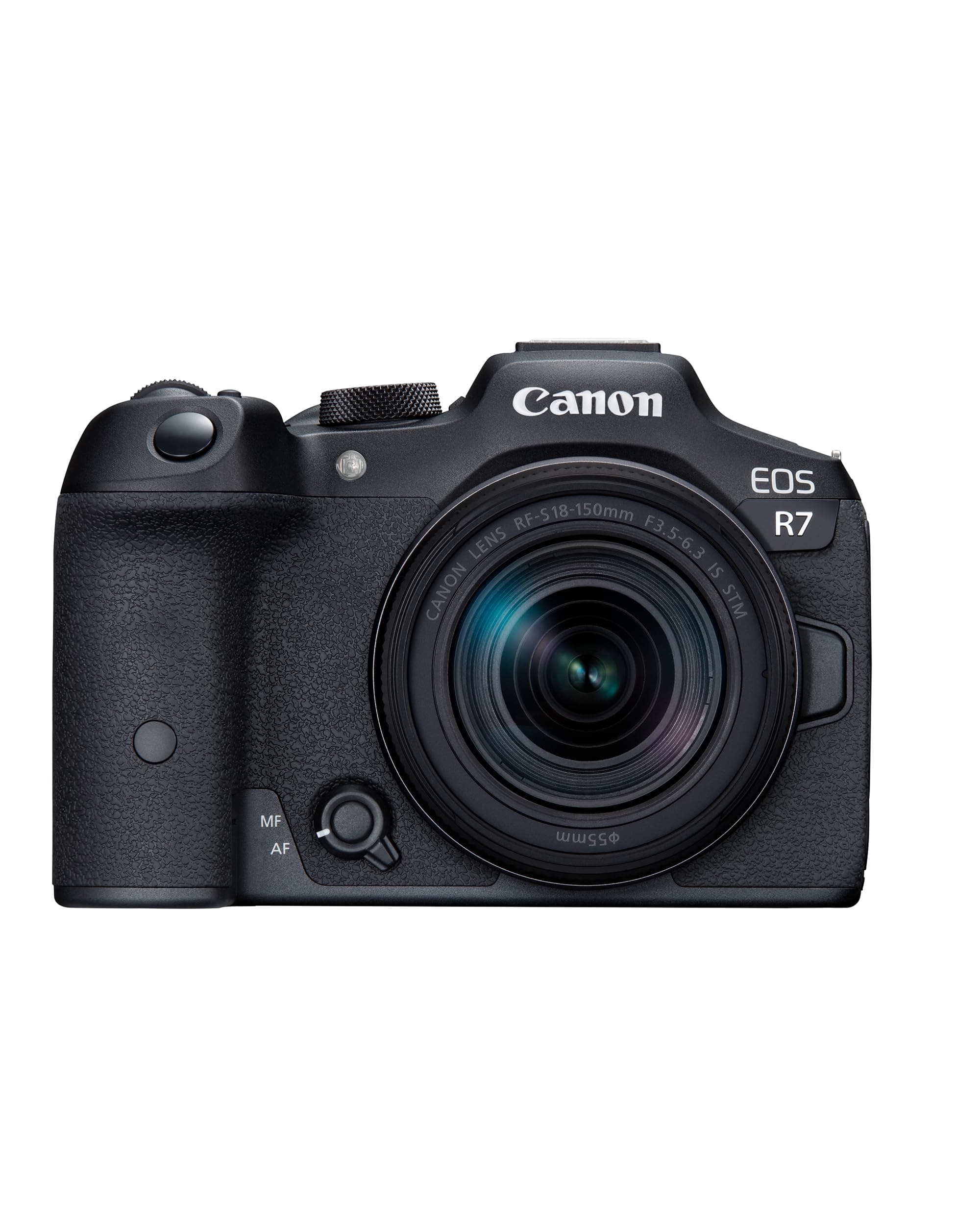 Canon EOS R7 Systemkamera mit RF-S 18–150mm Objektiv – 32,5MP APS-C CMOS-Sensor – Dual Pixel CMOS AF II, integrierte Bildkombination, UVC/UAC-kompatibel - Perfekt, um Naturmomente einzufangen Systemkamera + Objektiv RF 18-150mm