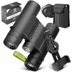 Adler Focus Fernglas 10x25 Erwachsene, Eagle-Eye-Technologie, HD Augenmuschel, BAK4+FMC, Feldstecher, für Brillenträger, Reisen, Wandern, Jagd, Perfekt für Brillenträger! (Schwarz) 10x25 Eagle