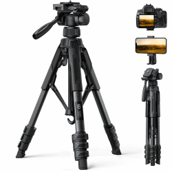 Lamicall Stativ Kamera, Kamerastativ Tripod - [Patentierte Schnellöffnung] Super Stabiles Camera Tripod mit 8KG Tragkraft & 4-Stufige Höhenverstellung, 170cm Reisen Dreibein-Stative mit Handyhalterung Angebot bei HelloDeals