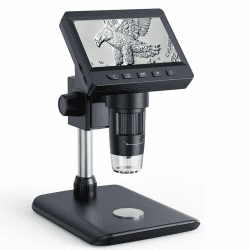 Mikroskop, LCD Digital Mikroskop 1000X 4,3-Zoll 1080P USB Mikroskop mit 8 einstellbaren LED Licht, PC-Ansicht, kompatibel mit MacOS Windows(Schwarz) Black Angebot bei HelloDeals