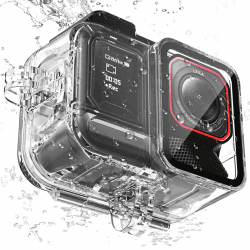 Honbobo Wasserdichtes Gehäuse für Insta360 Ace Pro 2, 45M Tauchgehäuse Nicht entfernen Mikrofon Abdeckung Unterwassergehäuse Horizontal-Vertikal Schutzgehäuse Zubehör für Insta360 Ace Pro 2 Angebot bei HelloDeals