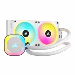 Corsair iCUE LINK H100i RGB Flüssig-CPU-Kühler - 240mm AIO - QX120 RGB-Lüfter - Passend Für Intel® LGA 1700, AMD® AM5 - iCUE LINK System Hub Enthalten - Weiß Weiß 240mm AIO