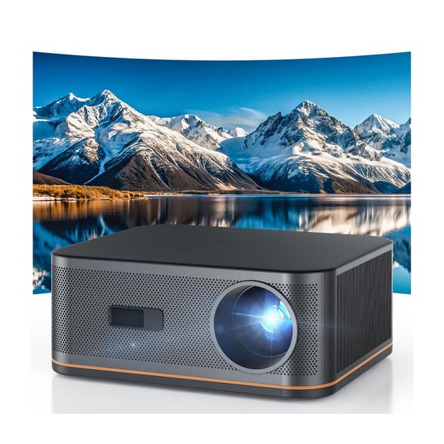 Tageslicht Beamer 4K [1500ANSI/KI-Autofokus/Trapezkorrektur] 38000 Lumen Full HD Beamer mit WiFi 6 Bluetooth 5.2, HAPPRUN 4K Heimkino Projektor 300" kompatibel mit TV-Stick/PC/PS5 für Heimkino/Outdoor Schwarz