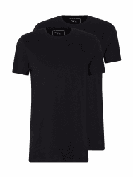 TOM TAILOR Denim Herren Long Fit T-Shirt im Doppelpack T-Shirts im Doppelpack 29999 - Black M Angebot bei HelloDeals