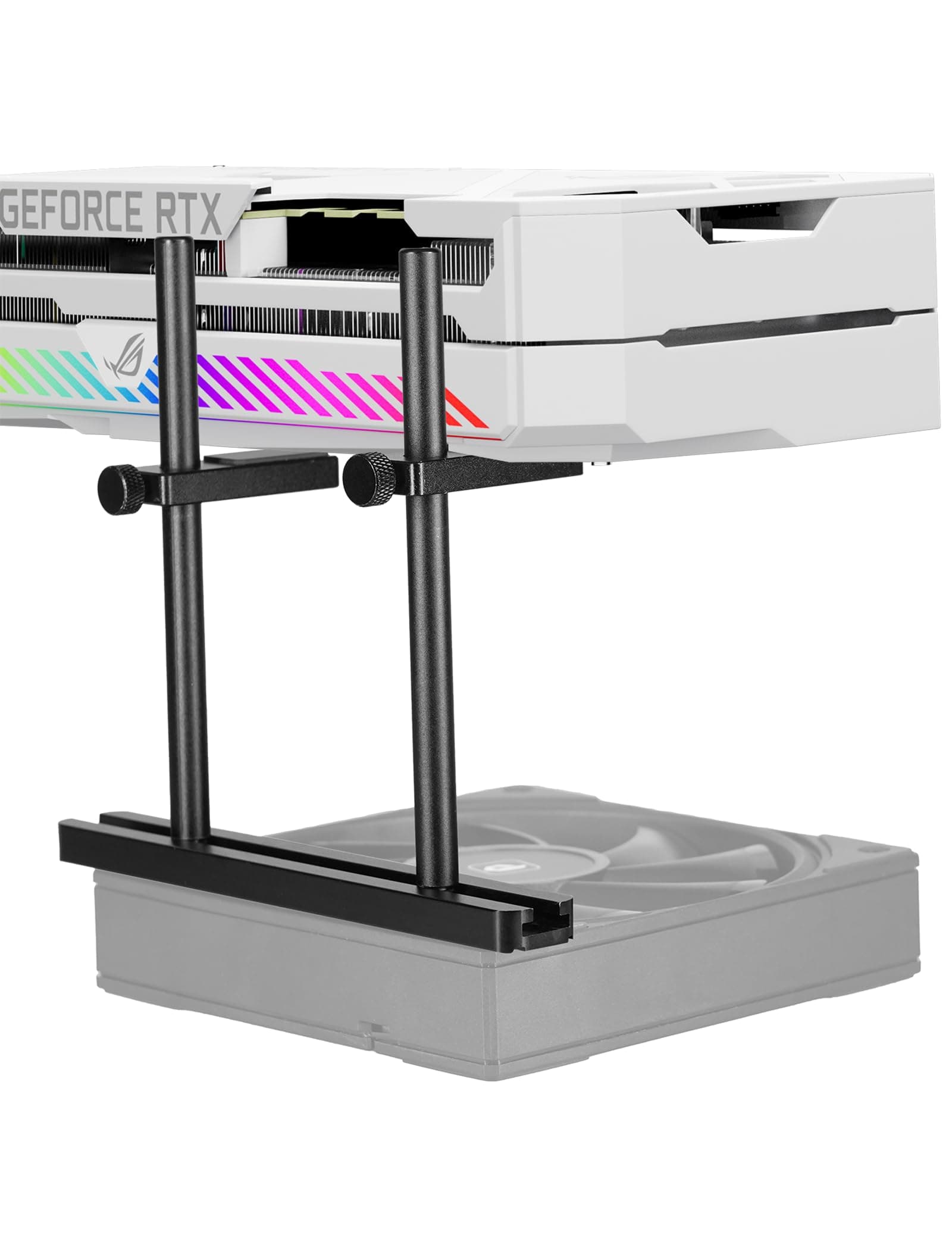 upHere GBS2 Grafikkarten Halterung,Gleitschiene,Doppelstange,GPU Höhenverstellbare,Verschiebbar,GPU Halterung,Grafikkarten Halter für Computerkomponenten,GPU Support,Aluminium(128 mm) GBS2 -Doppelstange