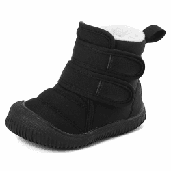 MASOCIO Winterschuhe Baby Boots Junge Mädchen Kleinkind Winter Stiefel Plüsch Flach Gummi Anti-Rutsch Größe 19-27 EU 22 EU Schwarz Angebot bei HelloDeals