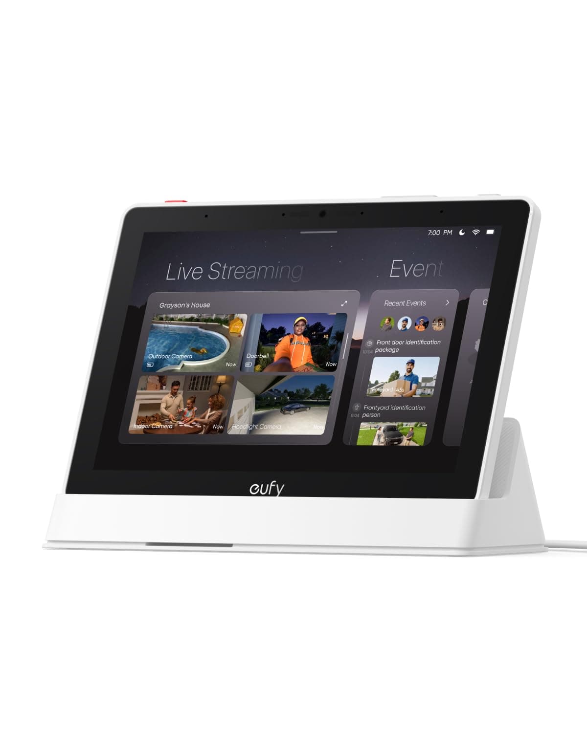 eufy Smart Display, Smart Home Hub, 8" Bedienfeld, kompatibel mit eufy Sicherheitsgeräten, 4 Ansichten auf 1 Display, Meldungen in Echtzeit, Tagesberichte, kein ABO, 1-klick-Steuerung