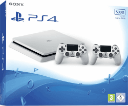 PlayStation 4 - Konsole (500GB, weiß, slim) inkl. 2. DualShock Controller Angebot bei HelloDeals