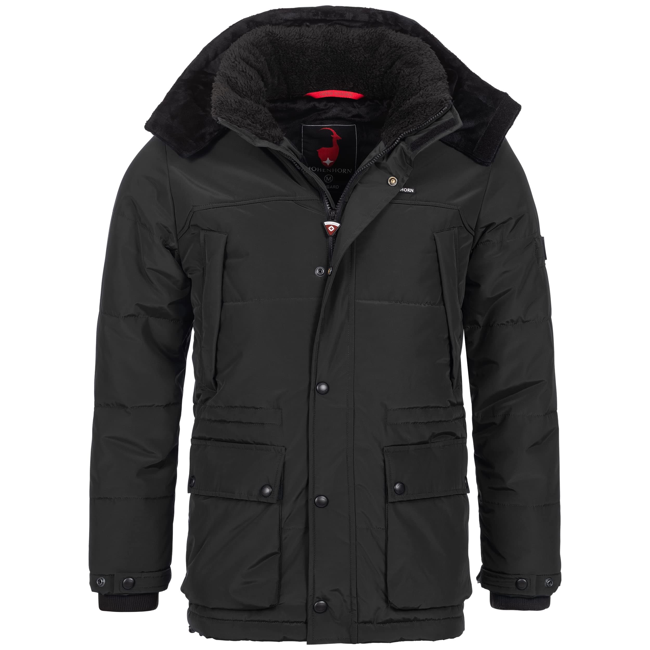 Höhenhorn Mangard Herren Winter Jacke Steppjacke Gefüttert Winterjacke Parker Parka XL Schwarz
