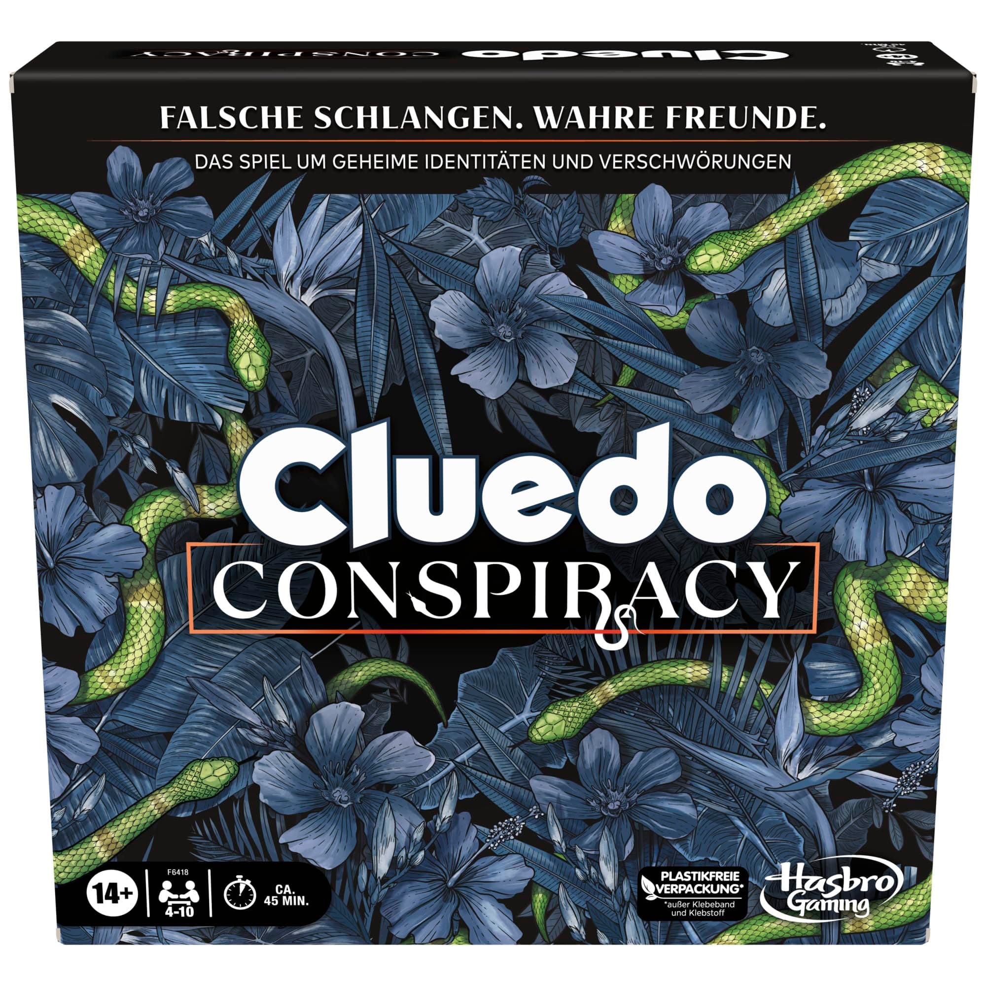 Cluedo Conspiracy Brettspiel für Erwachsene und Jugendliche, deutsche Version des Mystery Games, für 4-10 Spieler und ab 14 Jahren Conspiracy Single