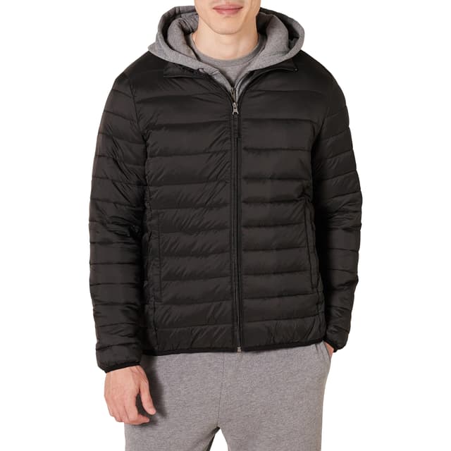 Amazon Essentials Herren Verstaubare, Leichte, Wasserabweisende Pufferjacke (Erhältlich In Big & Tall) M Schwarz