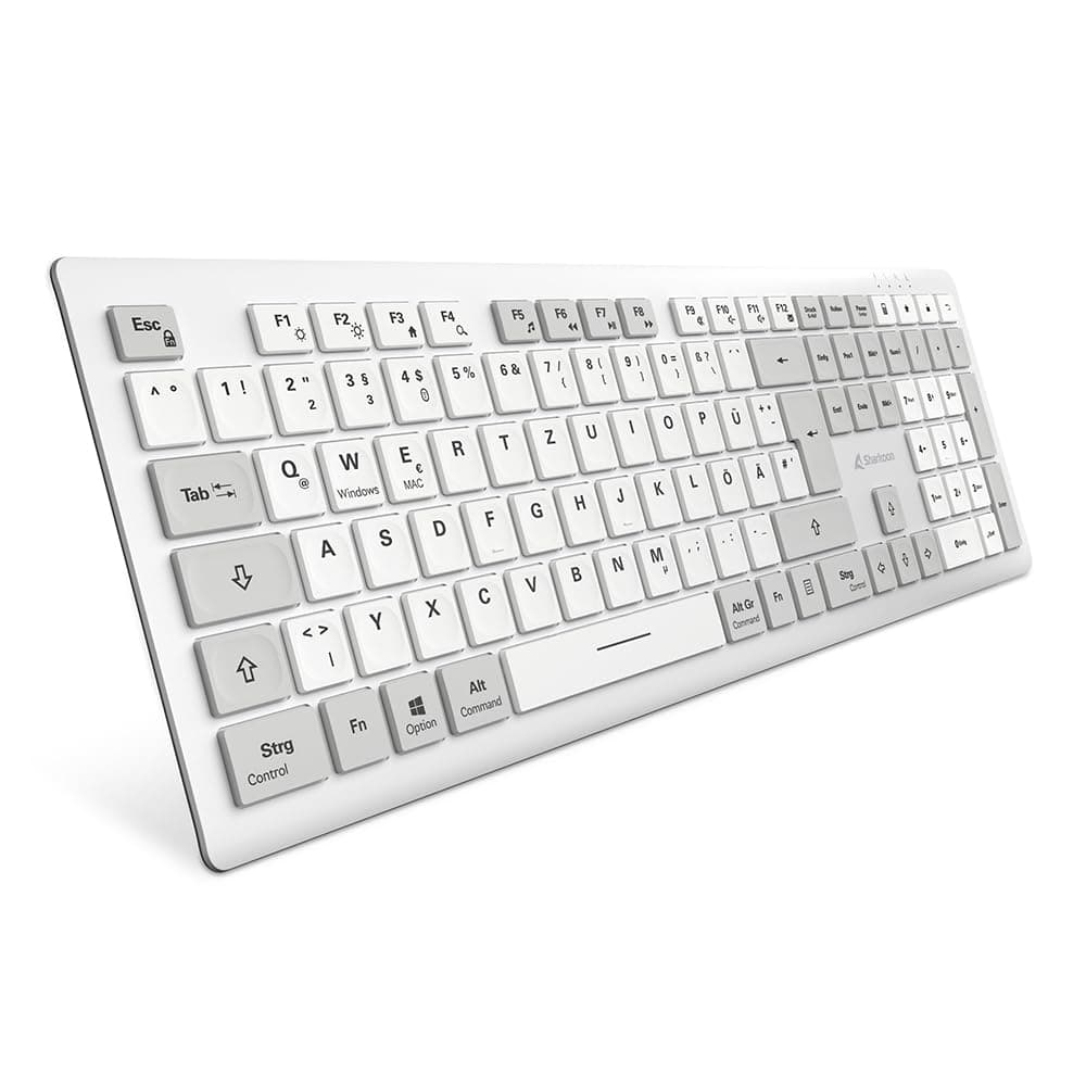 Sharkoon OfficePal K30W, Weiß, Drahtlose Tastatur