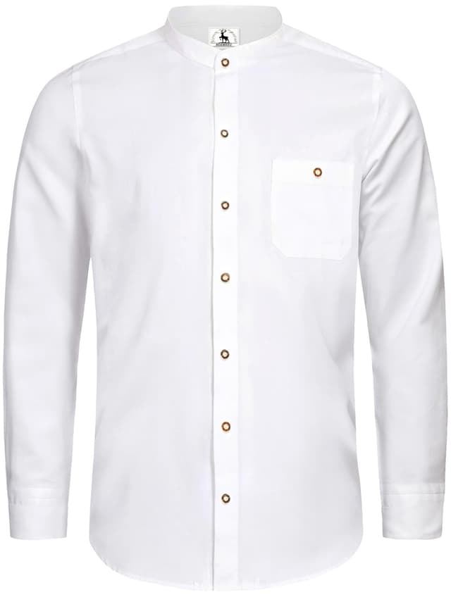 KOSMEEU Trachtenhemd Herren Oktoberfest Hemd Outfit Tracht Kariertes Hemd Weiß Trachtenhemden Freizeithemd Langarm Karohemd Baumwolle XL