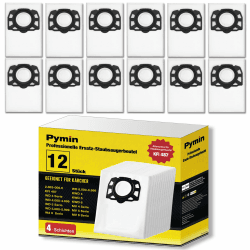 Pymin 12 Stück Staubsaugerbeutel für Kärcher WD4,WD5,WD6 Vliesfilterbeutel KFI 487,Für Kärcher MV 4, MV 5, MV 6,WD5P,WD6P Filtertüten Fleece Filter Bags 2.863-006.0 Nass Trockensauger Beutel