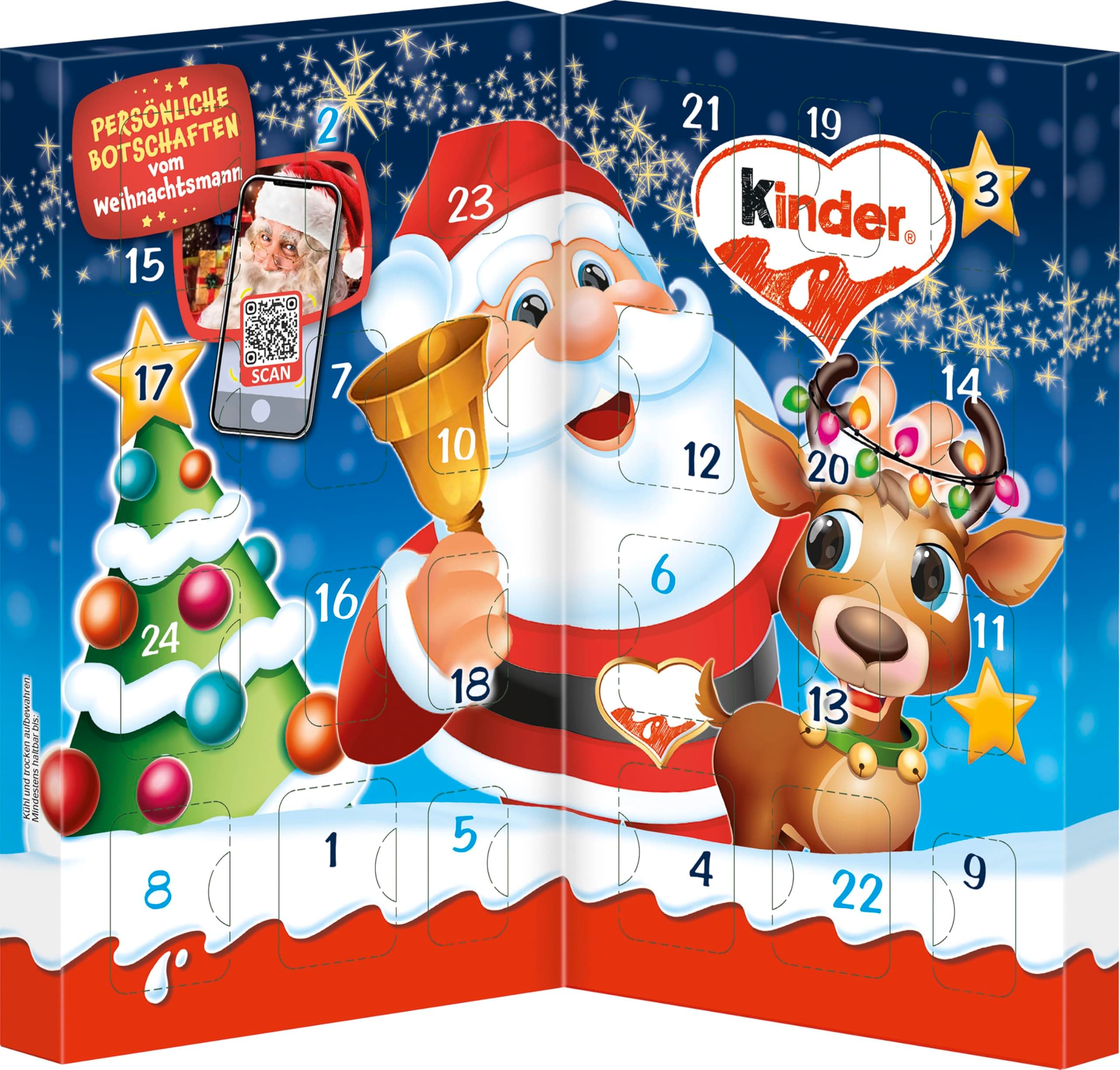 kinder Mix Tisch-Adventskalender 2025 – Adventskalender mit leckeren Schokoladen-Spezialitäten – 1 Kalender à 113g