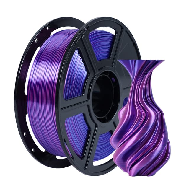FLASHFORGE Seide Zweifarbig Filament, Blaue Rose, 2-in-1 Coextrusion-Filament, 1,75 mm, 3D-Drucker-Verbrauchsmaterial, 1 kg Spule, Maßgenauigkeit +/- 0,02 mm, Seiden-PLA-Farbwechsel Silk Dual Color Blaue Rose 2 in 1,1KG