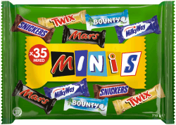 Mars Mixed Minis 710g, Bounty, Snickers, Twix, Mars Mini Schokoriegel Mix, Party-Mix, Geschenk, 710g Angebot bei HelloDeals