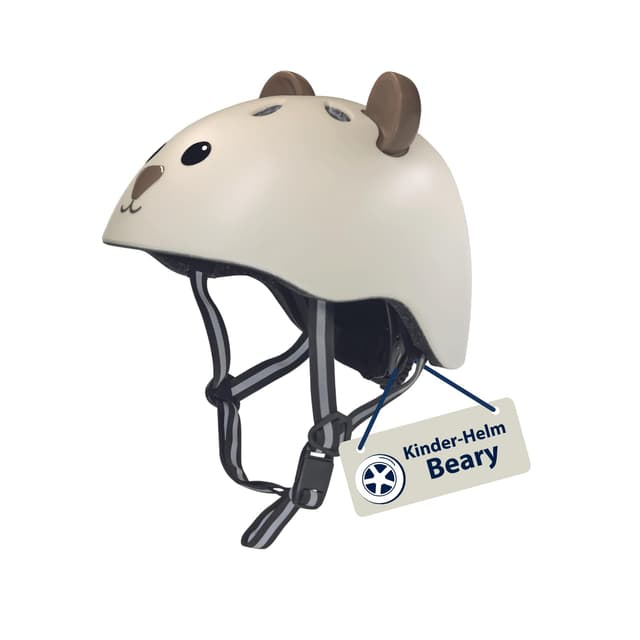 HUDORA Kinderhelm mit süßem Tier-Motiv - Bequemer Kleinkind-Helm in XXS, XS - Sicherer Fahrradhelm - Hochwertiger Kinder-Helm für Mädchen und Jungen - für Laufrad, Scooter und Fahrrad mocha 48-52 cm