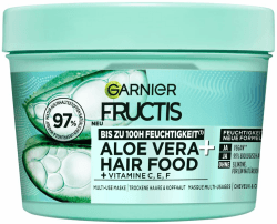 Garnier Fructis Aloe Vera Haarmaske, Leave-In für normales bis trockenes Haar, Mehr Geschmeidigkeit und Glanz, Intensive Feuchtigkeit, Ohne Silikone, Hairfood, 3in1, 400ml Maske Aloe Vera Angebot bei HelloDeals