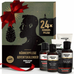 Brooklyn Soap Company Adventskalender 2025 - Weihnachtskalender für Männer - 24 Essentials für Bartpflege, Haut & Haar Angebot bei HelloDeals