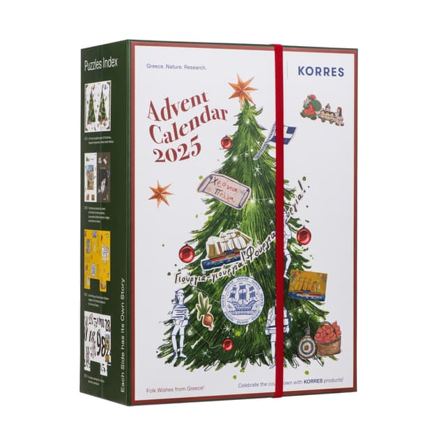 KORRES Adventskalender 2025 unisex – 24 Beauty-Überraschungen für Damen & Herren – Gesichtspflege, Körperpflege & Haarpflege im Wert von 340€